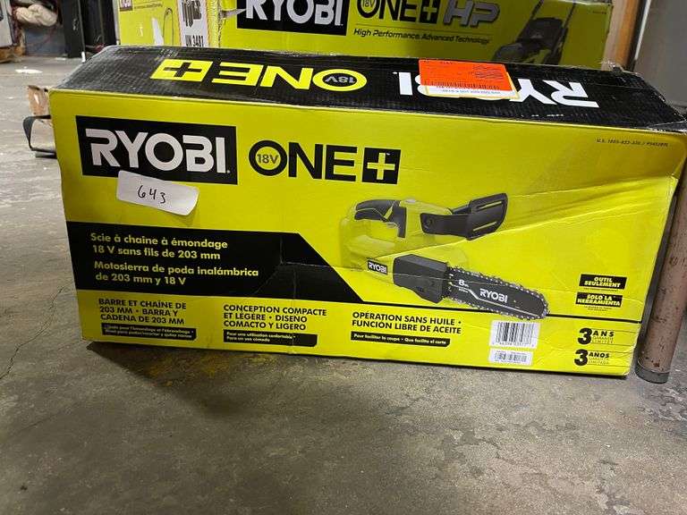 RYOBI 18V ONE+ 8inch Cordless Battery Pruning Chainsaw (Tool Only