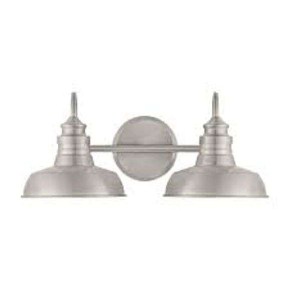 HAMPTON BAY 18.25 IN. ELMCROFT 2LIGHT BRUSHED NICKEL FARMHOUSE