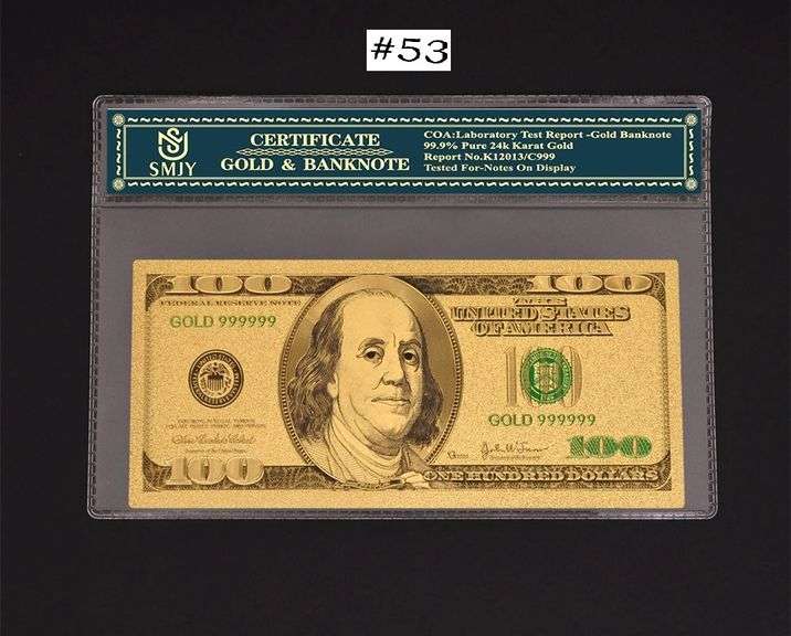 USA 100 DOLLAR BILL COLLECTIBLE BANK NOTE Dallas Online Auction Company