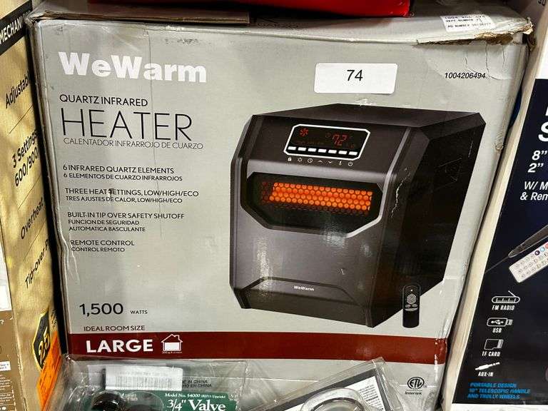 WeWarm Quartz Infrared Heater 1500 Watts Large Remote Control HT1013US