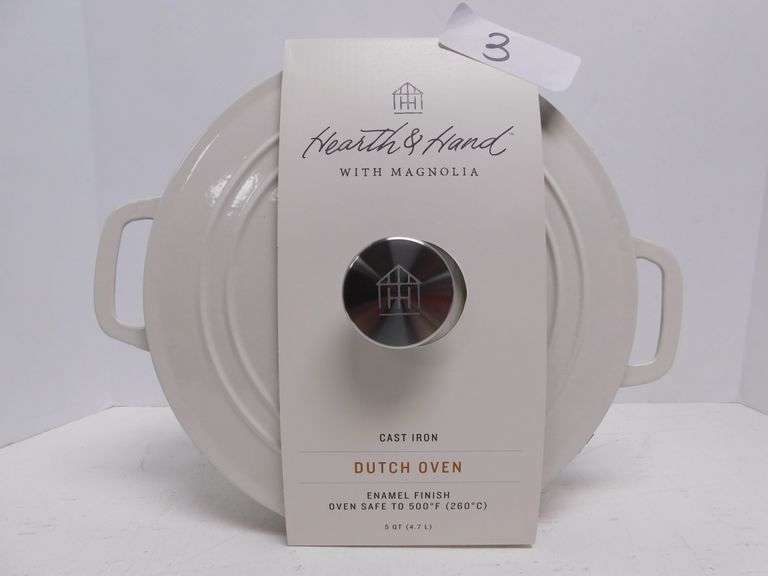 HEARTH & HAND WITH MAGNOLIA 5QT ENAMELED CAST IRON DUTCH OVEN RETAIL