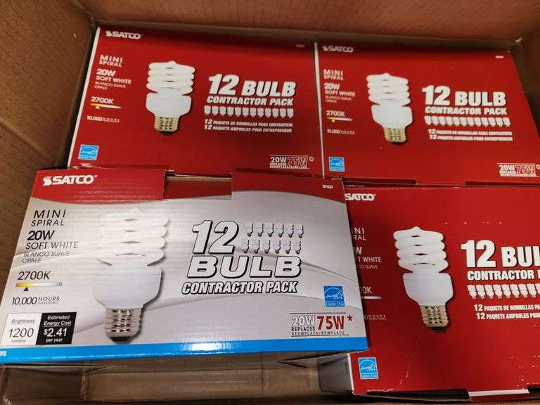 12 pk 20w 1200 lumen bulbs Dallas Online Auction Company