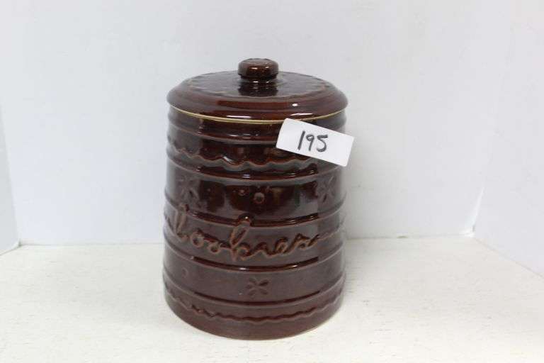 BROWN GLAZE STONEWARE OVEN SAFE COOKIE JAT, LOOK LIKE A BEE HIVE