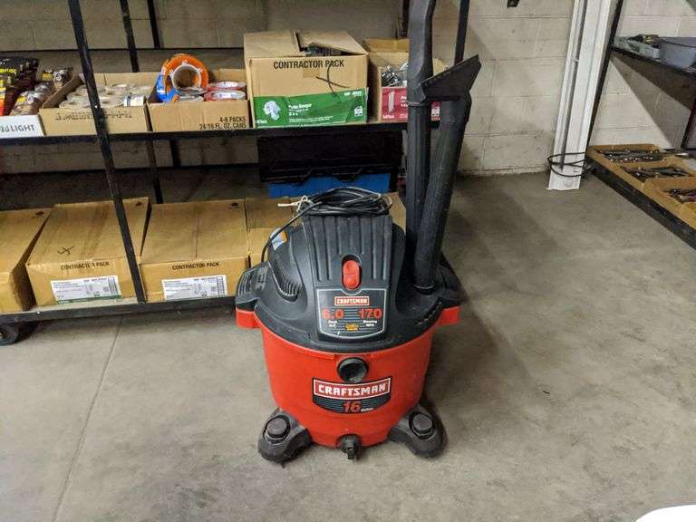 CRAFTSMAN 16GALLON 6HP. WET/DRY VAC (170MPH BLOWER TOP) (HOSE INSIDE