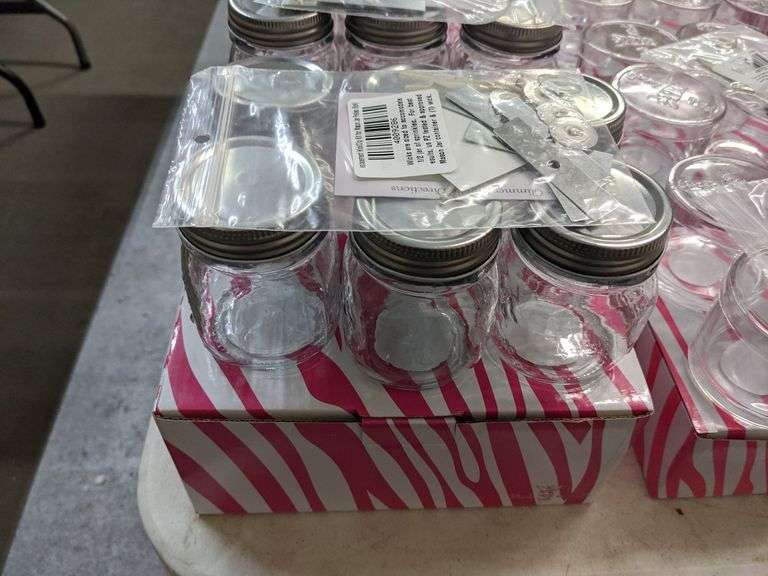 PINK ZEBRA MASON JAR PETITE GLIMMER GLASS 6PACK WITH WICKS Isabell