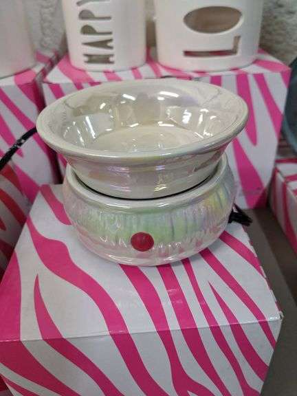 PINK ZEBRA IRIDESCENT PEARL SIMMER POT WAX WARMER - Isabell Auction