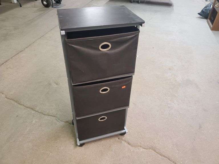 38 IN. TALL 3 DRAWER ORGANIZER ON WHEELS Isabell Auction