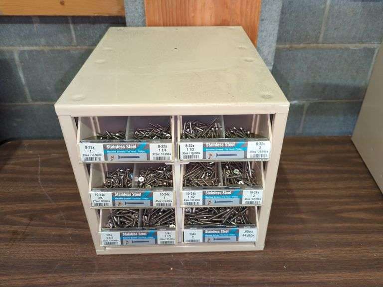6DRAWER HARDWARE BIN WITH CONTENTS Isabell Auction