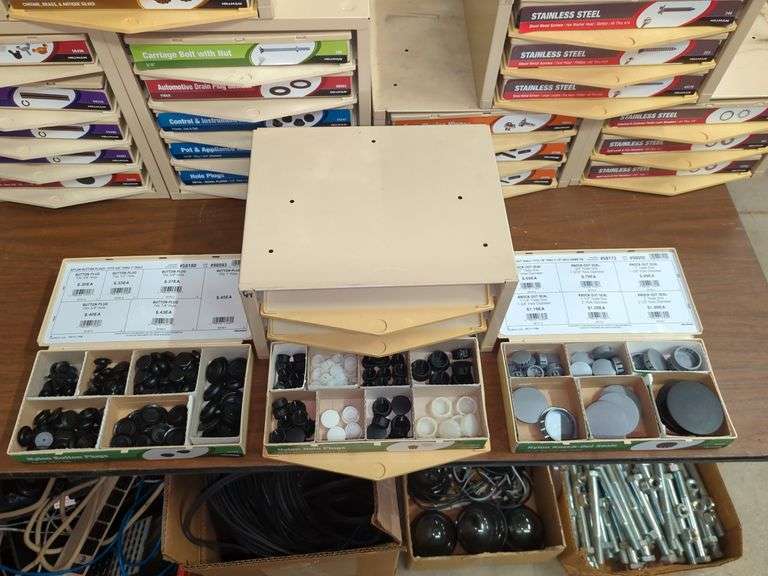 3DRAWER HARDWARE BIN WITH CONTENTS Isabell Auction