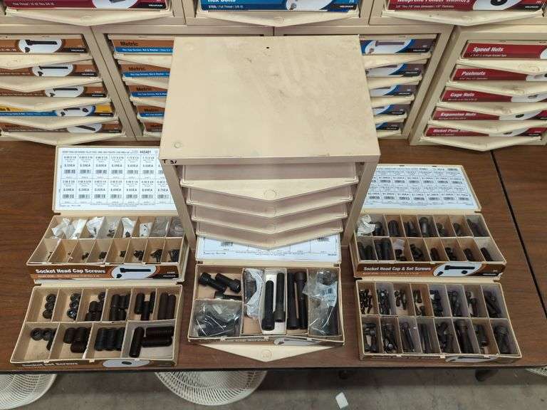 5DRAWER HARDWARE BIN WITH CONTENTS Isabell Auction