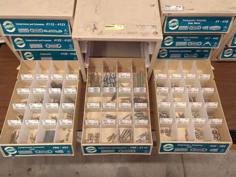 3DRAWER HARDWARE BIN WITH CONTENTS Isabell Auction