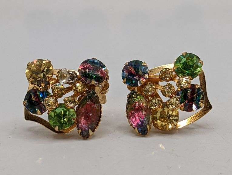 VINTAGE COSTUME EARRINGS SET WITH STONES Isabell Auction