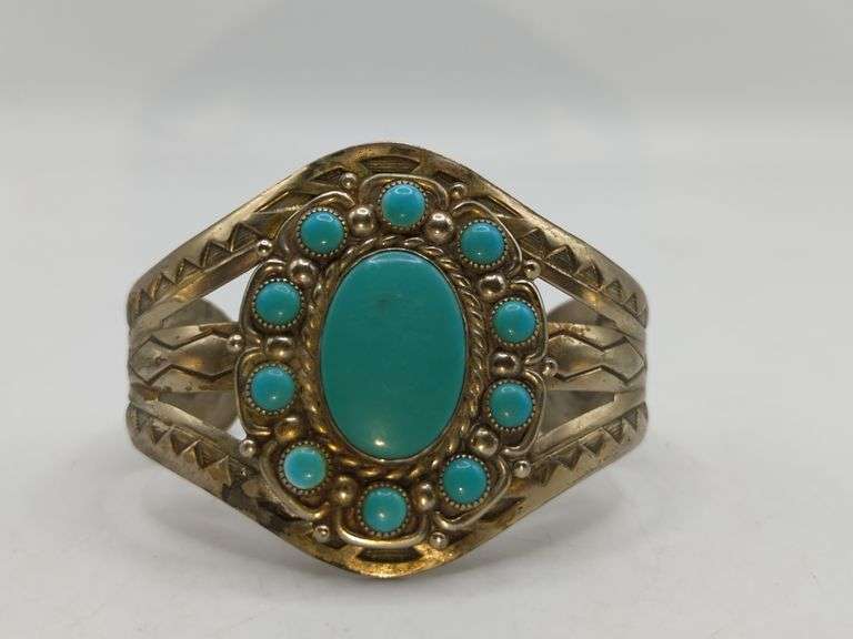 VINTAGE NICKELSILVER BRACELET WITH BLUE STONES Isabell Auction