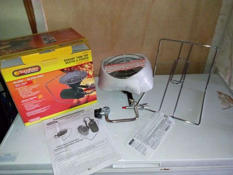 SUNRITE RADIANT PROPANE TANK TOP HEATER AND COOKER Isabell Auction