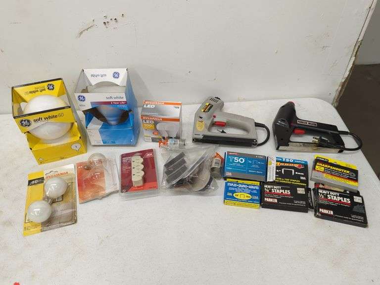 ELEC. STAPLERS, STAPLES, LIGHT BULBS, ETC... Isabell Auction