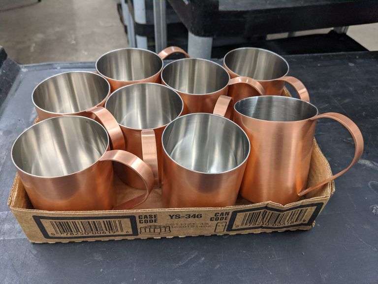 (8) (NEW) CRATE & BARREL 16OZ. MOSCOW MULE CUPS Isabell Auction