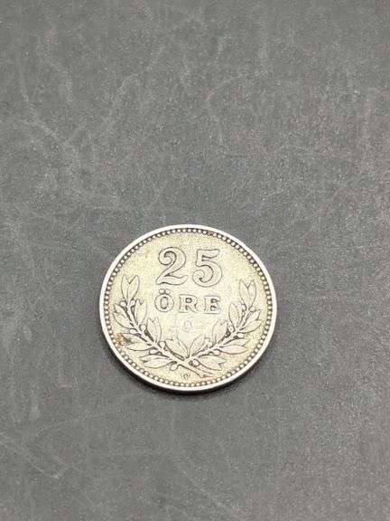1914 SWEDEN 25 ORE (60% SILVER)