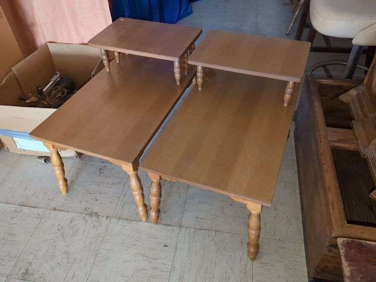 PAIR OF VINTAGE STEP END TABLES Isabell Auction
