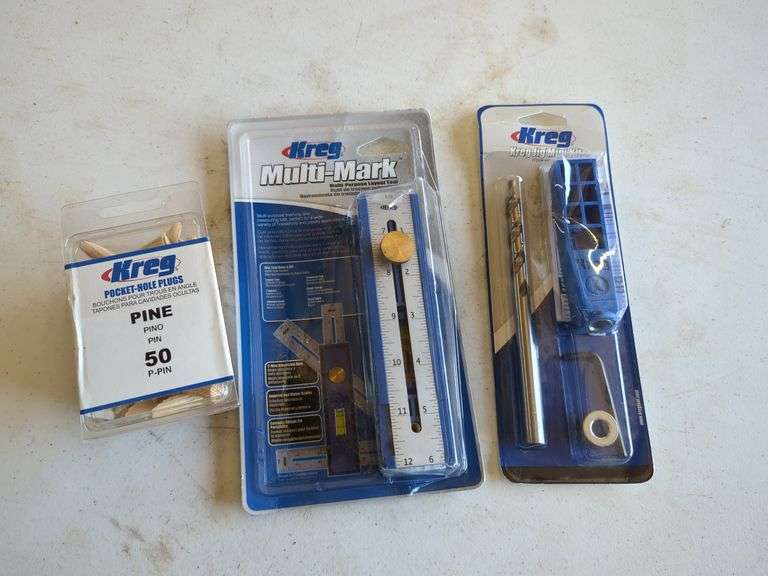 KREG POCKET HOLE PLUGS, MULTIMARK, & JIG MINI KIT Isabell Auction