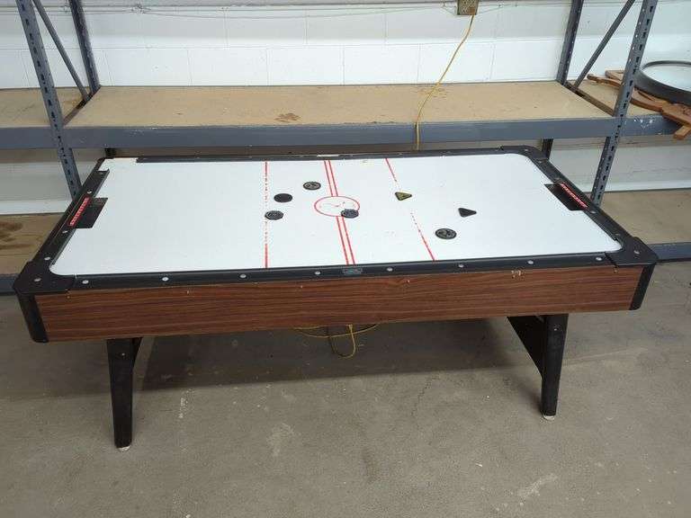 SM. FOLDING AIR HOCKEY TABLE (WORKS....HAS PUCKS, NO PADDLES) (MISSING