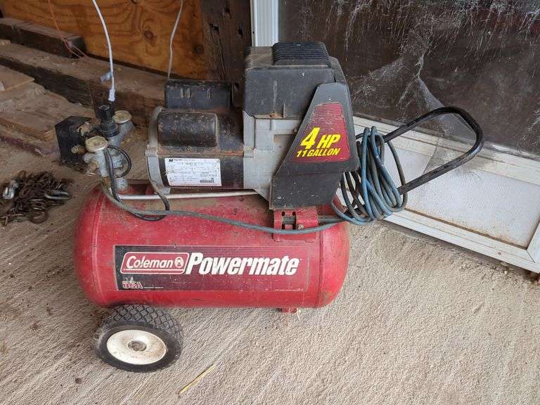 COLEMAN POWERMATE 11GALLON PORTABLE AIR COMPRESSOR (RUNS....NOT