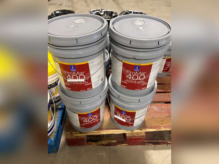Four 5 Gallon Pails of Sherwin Williams Interior Latex Paint Jardine