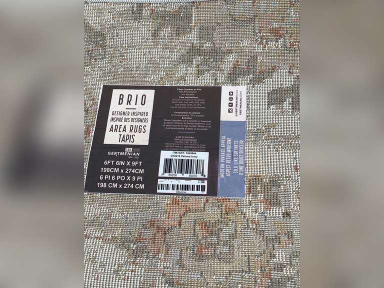 Brio Area Rug 6’6x9’ Jardine Auctioneers