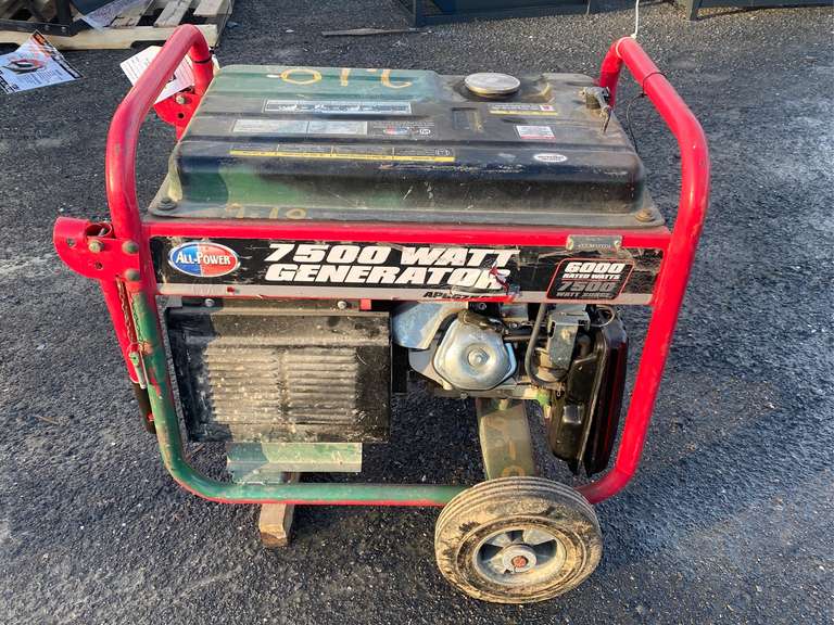 All Power 7500W Generator Jardine Auctioneers