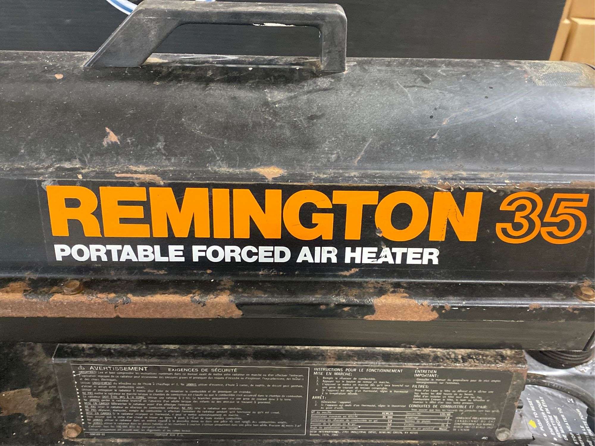 Remington Portable Forced Air Heater - Jardine Auctioneers