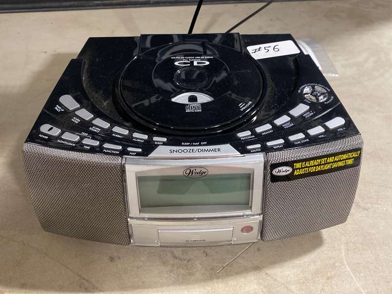 Wedge Clock/Radio Stereo with CD and USB Jardine Auctioneers