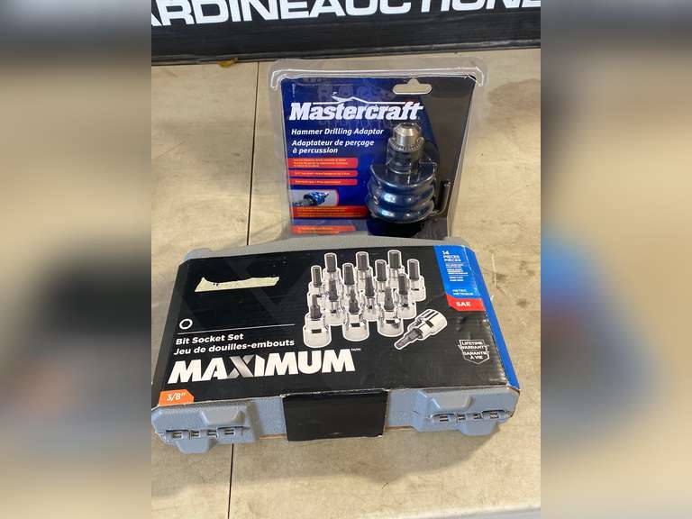 Mastercraft 14pc Bit Socket Set and Hammer Drill Adapter Jardine