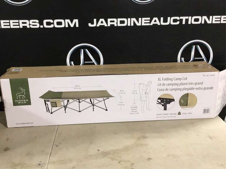 Hidden Wild XL Folding camp Cot Jardine Auctioneers