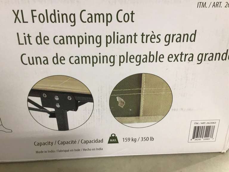 Hidden Wild XL Folding camp Cot Jardine Auctioneers