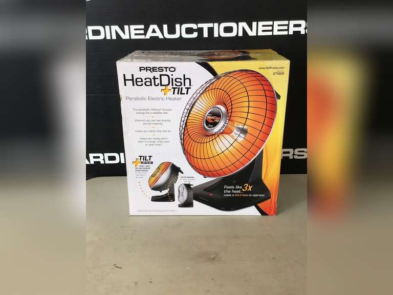 Presto Heat Dish + Tilt Parabolic Electric Heater - Jardine Auctioneers