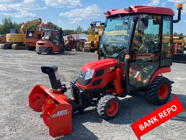 2022 Kioti CS2210 Tractor with Full Cab, Front Mount Snow Blower, and