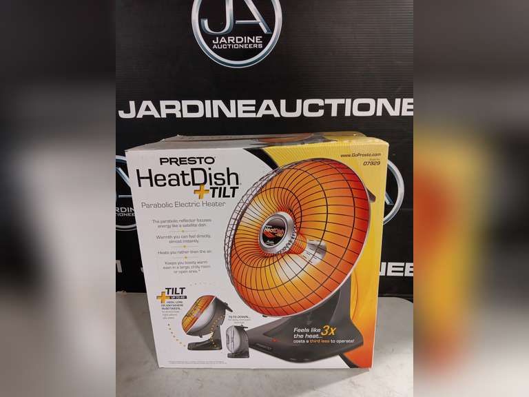Presto Heat Dish + Tilt Parabolic Electric Heater Jardine Auctioneers