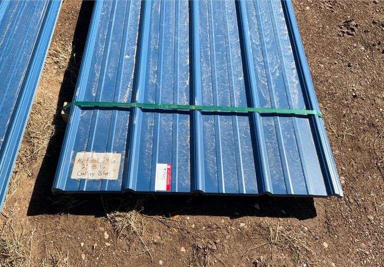 Qty 25 16ft 29ga AG Panels Gallery Blue J&J Auctioneers LLC