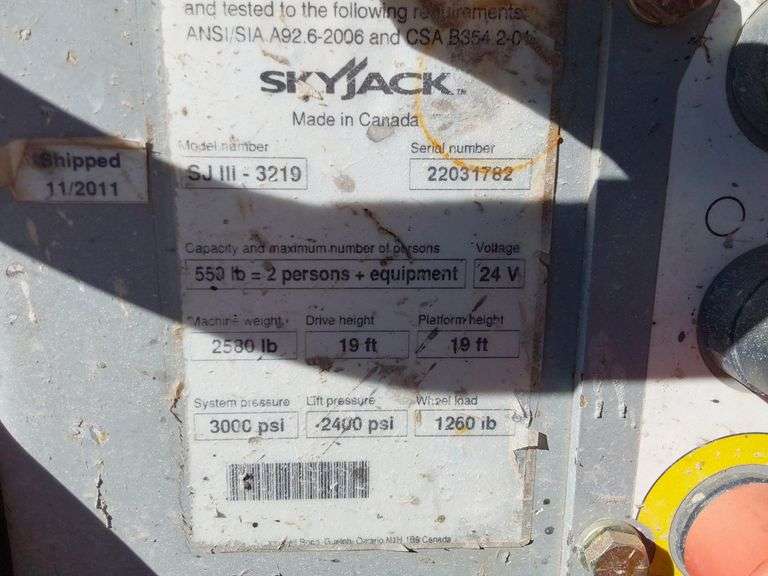 Skyjack SJIII 3219 Scissor Lift J&J Auctioneers LLC