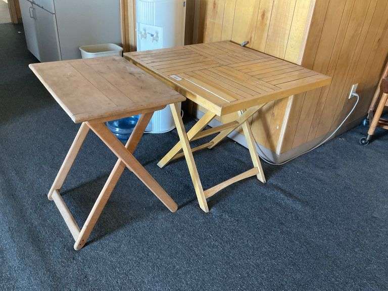 Qty (2) Small Folding Tables J&J Auctioneers LLC