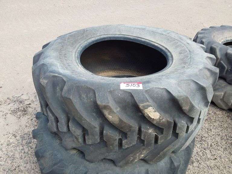 Qty(2) 19.5L 24 Rear Backhoe/Loader Tires J&J Auctioneers LLC
