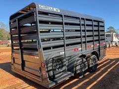 NEW 2024 Circle W 16' Bumper Pull Stock Trailer