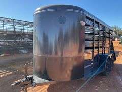 NEW 2024 Circle W 16' Bumper Pull Stock Trailer