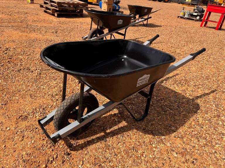 Project Source 5.5-cu ft 1 Wheel Steel Wheelbarrow