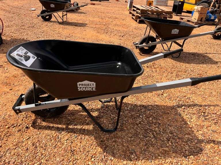 Project Source 5.5-cu ft 1 Wheel Steel Wheelbarrow
