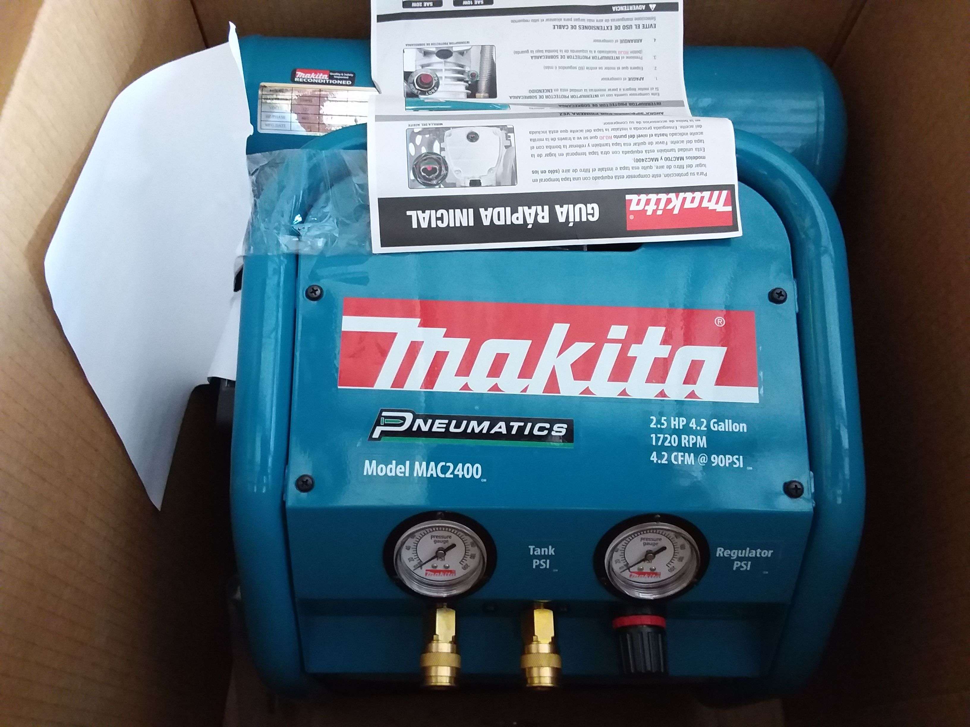 (RECONDITIONED) MAKITA MAC2400 PORTABLE AIR COMPRESSOR Jeff Martin