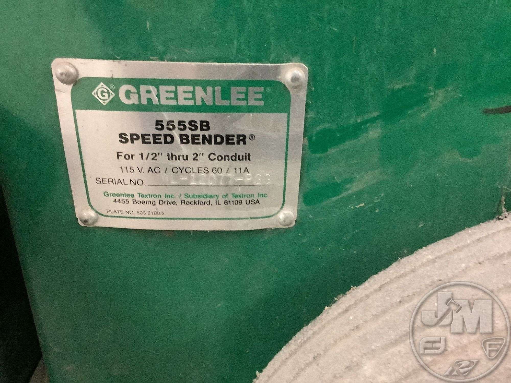 GREENLEE 555 SPEED BENDER - Jeff Martin Auctioneers, Inc.