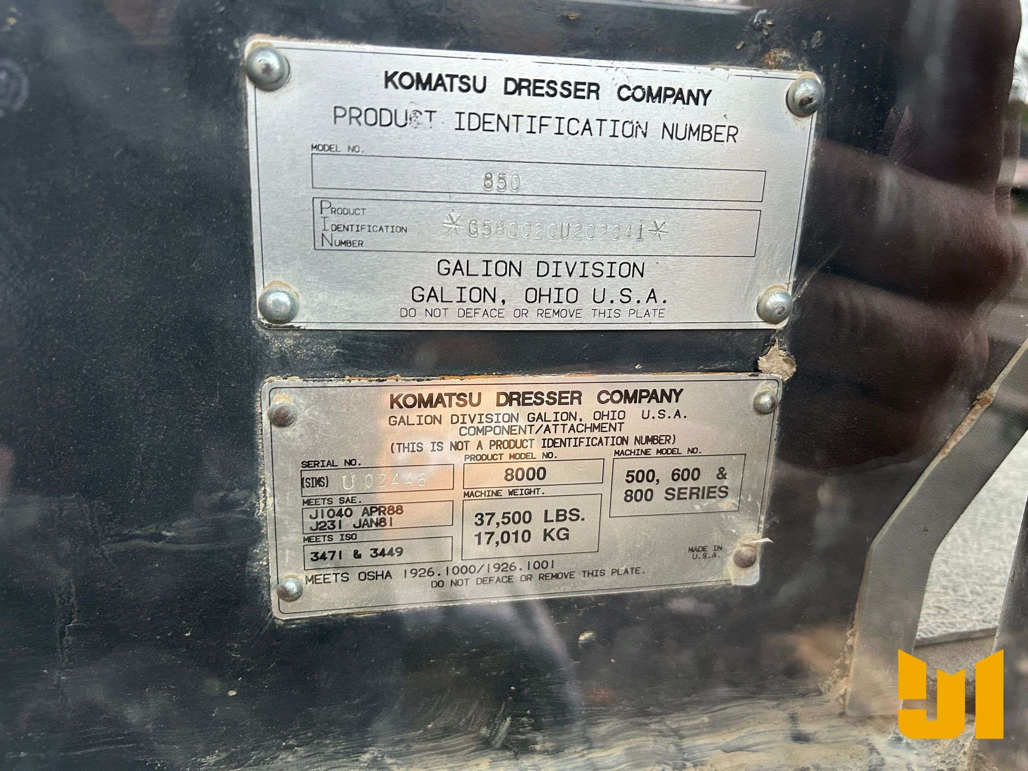 1995 KOMATSU GALLION 850 DRESSER MOTORGRADER SN