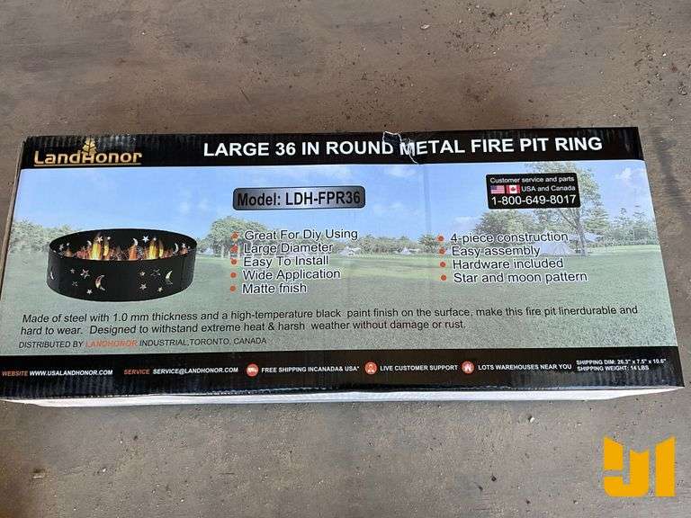 LANDHONOR 36” ROUND METAL FIRE PIT RING