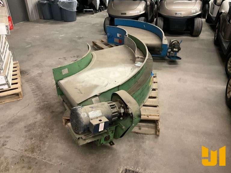 (2) PORTEC ELECTRIC CORNER CONVEYOR SECTIONS, MODEL #'S XB283090 ...