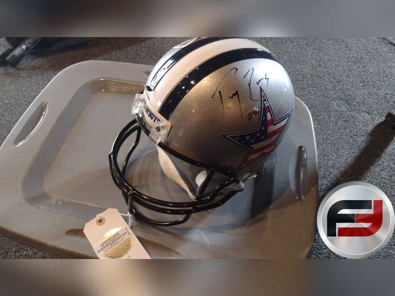 TONY ROMO DALLAS COWBOYS SIGNED HELMET, CERT#000-70257